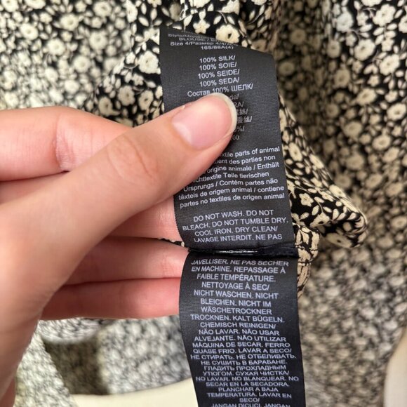 Tory Burch Silk Ditsy Boho Floral-print Bow Tie Neck Blouse Long Sleeve Top - Picture 12 of 15